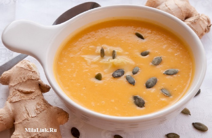 Крем-суп из тыквы, имбиря и моркови