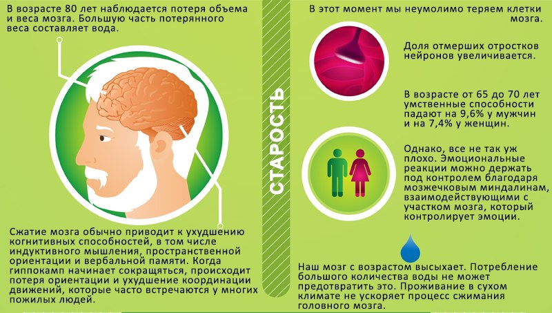 Симптомы старения мозга