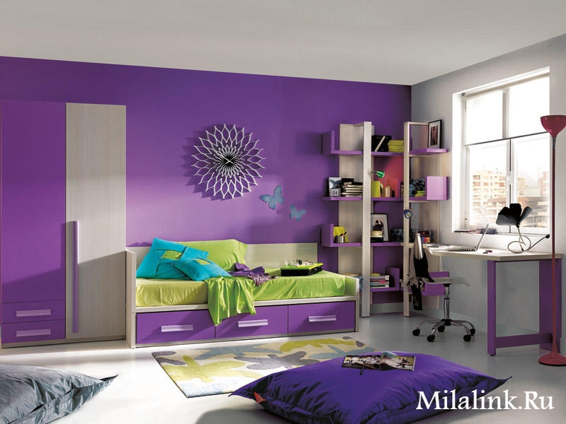 фиолетовая детская комната