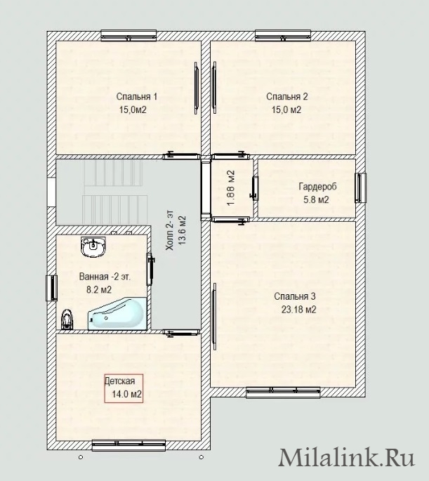 Дом 209 м² с совмещенной гостиной-кухней