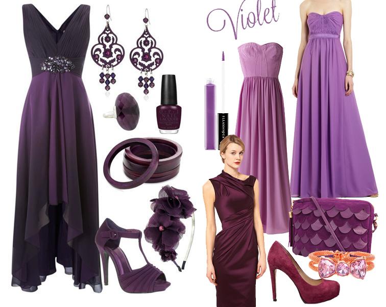 Какие аксессуары подходят к фиолетовому платью